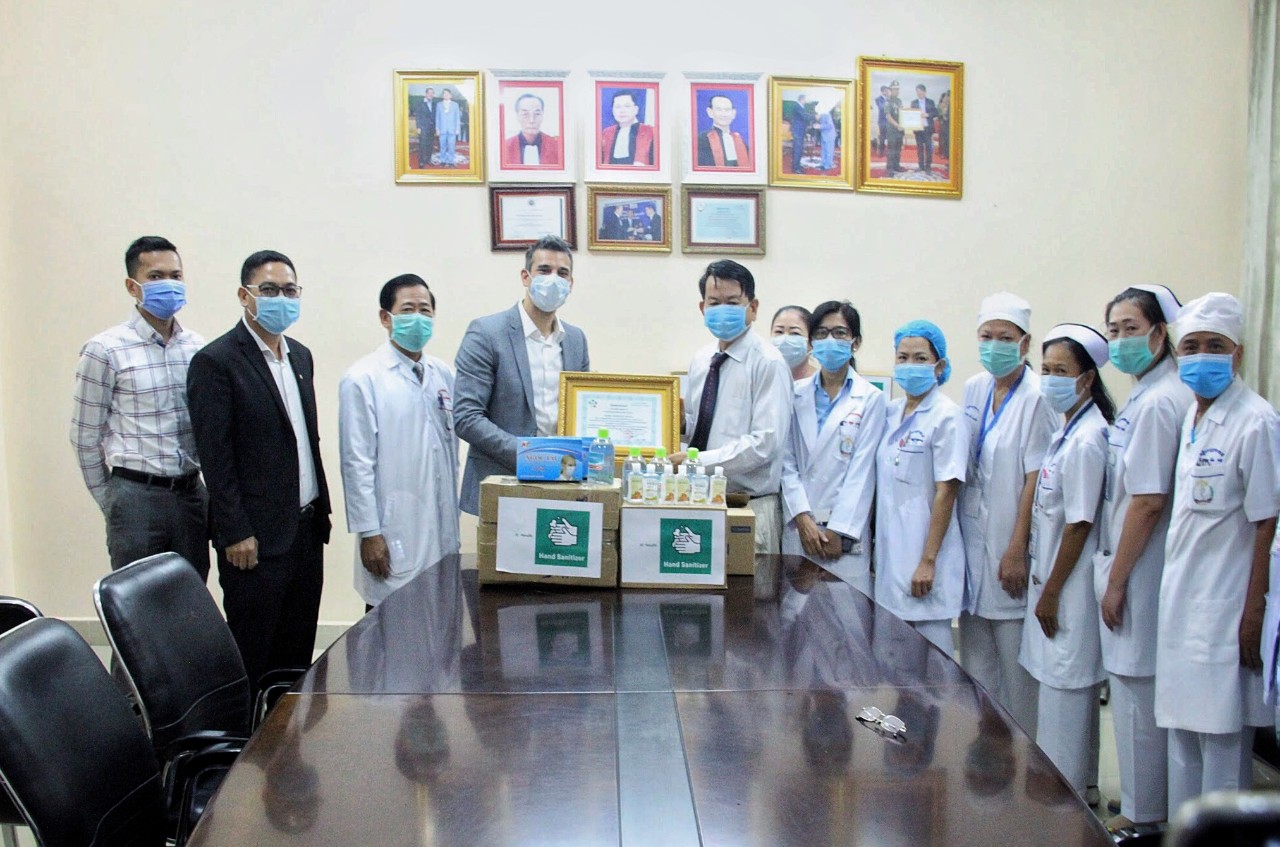 Manulife Cambodia donated 5,000 face masks and 600 bottles of hand sanitizers to National Pediatric Hospital